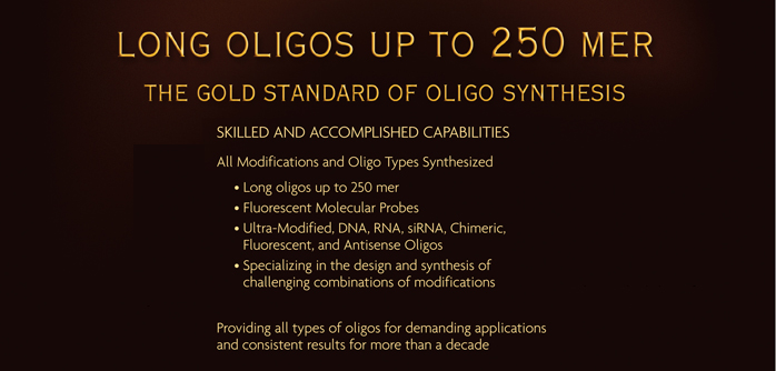 Long Oligos upto 250 mer