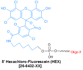 picture of Hex-5' (Hexachloro-Fluorescein) 